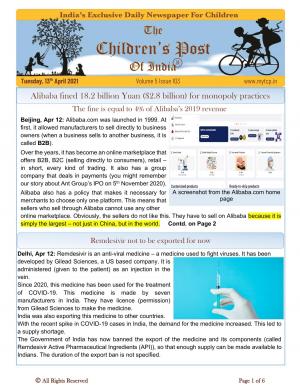 The Children's Post, 13th April 2021 