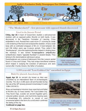 The Children's Post, 16th April 2021