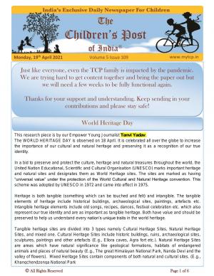 The Children's Post, 19th April 2021