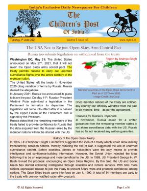 The Children's Post, 1st June, 2021