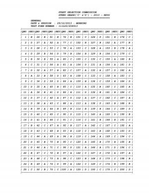 Stenographers (Grade C & D) Examination 2013 - keys 