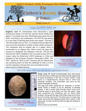 The Children's Post, 13th June 2021