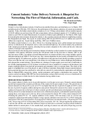 PIJM-March10-Article3-Cement Industry Value Delivery Network - A Blueprint For Networking The Flow of Material,Information and Cash
