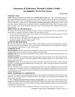 PIJM-Feb10-Article3-Awareness & Preference Towards Carbon Credits - An Initiative to Go For Green