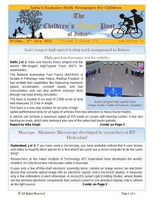 The Children's Post, 2nd July 2021