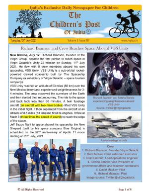 The Children's Post, 13th July, 2021