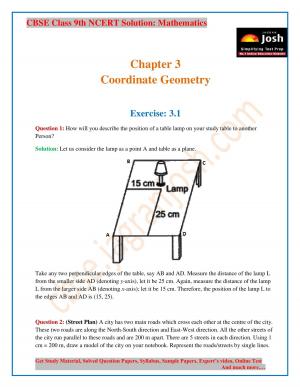 CBSE Class 9 NCERT Solution Mathematics Coordinate Geometry