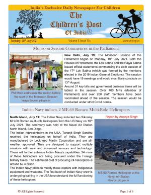 The Children's Post, 20th July, 2021