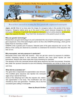 Researchers succeed in creating the first genetically engineered mansupials