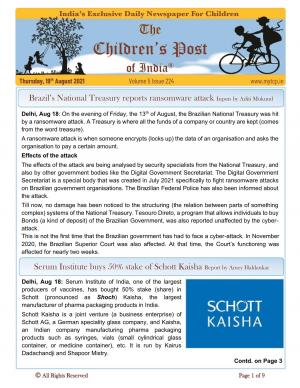 The Children's Post, 19th August 2021 - International Photo Day 