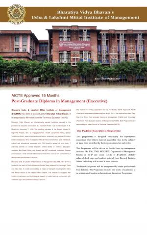 BULMIM Notified Admission for PG Diploma in Management (Executive) Programme 2014