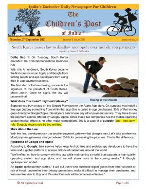 The Children's Post, 2nd September 2021 