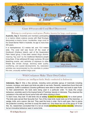 The Children's Post, 3rd September 2021