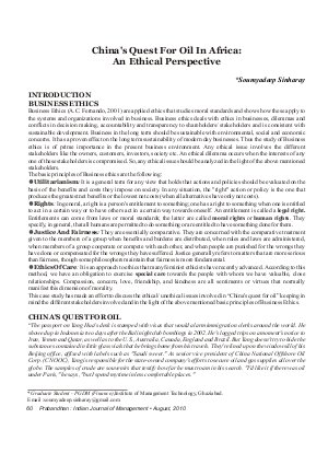 PIJM-Aug10-Article8-China's Quest For Oil In Africa: An Ethical Perspective