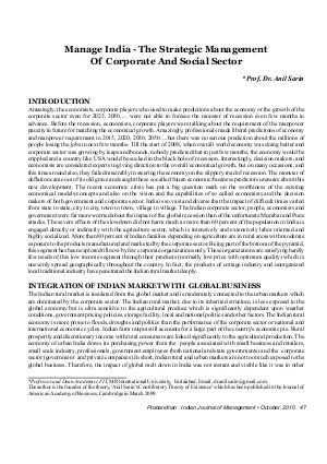 PIJM-Oct10-Article7-Manage India - The Strategic Management of Corporate and Social Sector