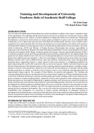 PIJM-Nov10-Article2-Training and Development of University Teachers : Role of Academic Staff College
