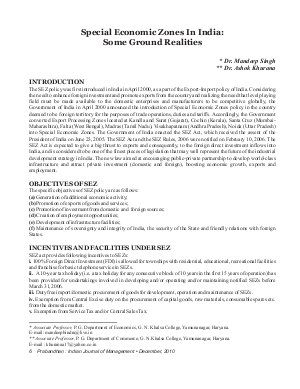 PIJM-Dec10-Article2-Special Economic Zones In India: Some Ground Realities