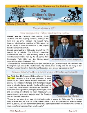 The Children's Post, 22nd September 2021