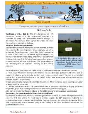 The Children's Post, 2nd October 2021