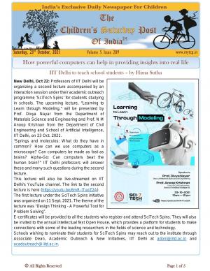 The Children's Post, 23rd October 2021