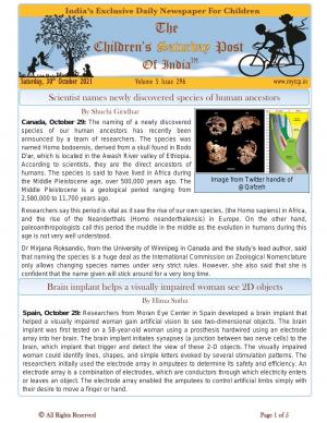 The Children's Post, 30th October 2021