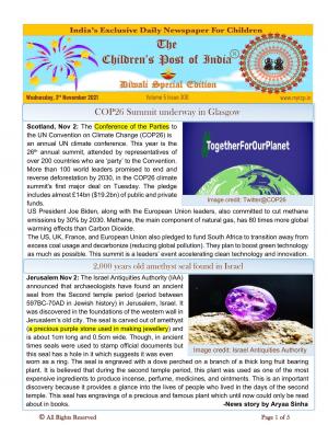 The Children's Post, 3rd November 2021