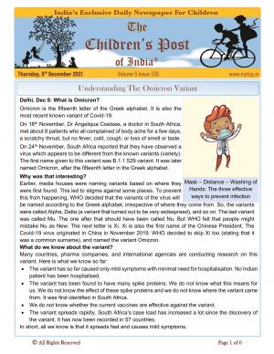 The Children's Post, 9th December 2021 