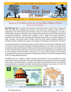 The Children's Post, 20th December 2021