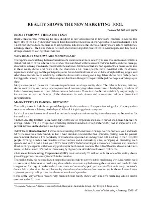 IJM-Jan09-Article3-Reality Shows : The New Marketing Tool