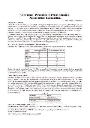 IJM-Jan09-Article7-Consumers' Perception of Private Brands: An Empirical Examination