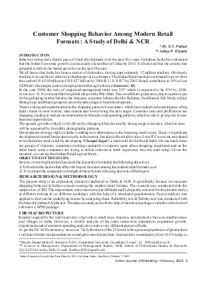 IJM-Feb09-Article1-Customer Shopping Behavior Among Modern Retail Formats: A Study of Delhi & NCR