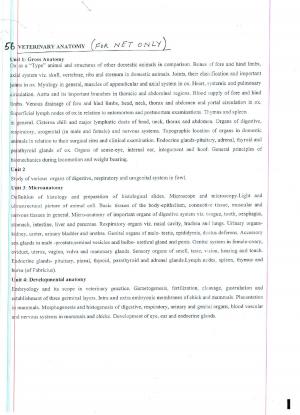 Combined ASRB NET 2014 (II) Syllabus for Veterinary Anatomy