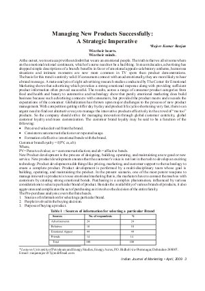 IJM-April09-Article1-Managing New Products Successfully: A Strategic Imperative