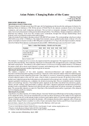 IJM-April09-Article3-Asian Paints: Changing Rules of The Game