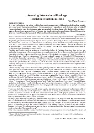 IJM-April09-Article7-Assessing International Heritage Tourist Satisfaction in India