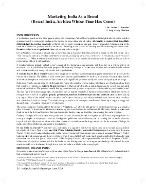 IJM-June09-Article5-Marketing India as a Brand (Brand India, an idea whose time has come)