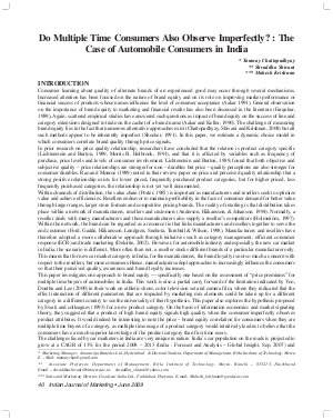 IJM-June09-Article6-Do Multiple Time Consumers Also Observe Imperfectly? : The Case of Automobile Consumers in India
