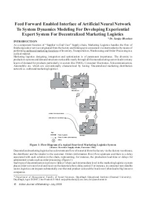 IJM-July09-Article3-Feed Forward Enabled Interface of Artificial Neural Network To System Dynamics Modeling For Developing Experiential Expert System For Decentralized Marketing Logistics