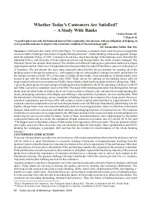 IJM-Sep09-Article8-Whether Today's Customers are Satisfied? - A Study With Banks