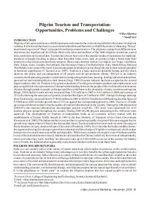 IJM-Nov09-Article5-Pilgrim Tourism and Transportation - Opportunities, Problems and Challenges