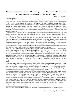 IJM-Dec09-Article1-Brand Ambassadors And Their Impact On Consumer Behavior : A Case Study of Mobile Companies in India