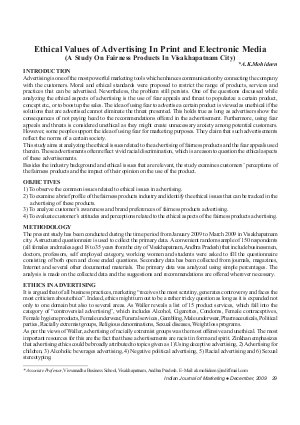 IJM-Dec09-Article5-Ethical Values of Advertising in Print and Electronic Media ( A Study On Fairness Products in Visakhapatnam City)