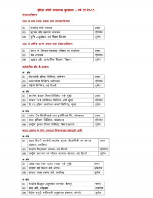 Indira gandhi rajyasabha awards 2013