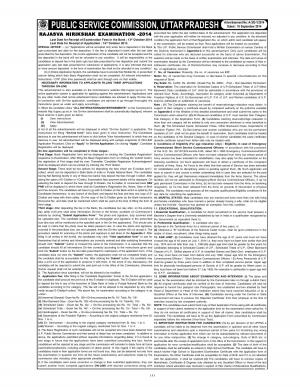UPPSC Notified for Rajasva Nirishak Examination 2014