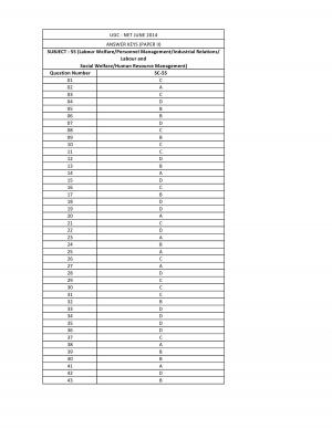 Labour Welfare Answer Key II