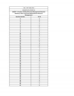 Labour Welfare Answer Key III