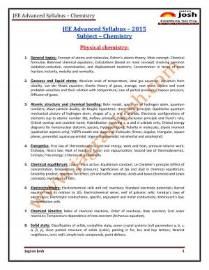 JEE Advanced 2015 Syllabus Chemistry