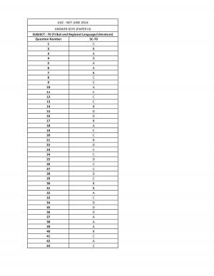 UGC NET June 2014 Answer key – Tribal and Regional Language III