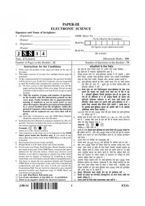 UGC NET 2014 Question Paper Electronic Science III