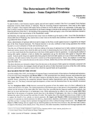 IJF-Jan09-Article4-The Determinants of Debt Ownership Structure - Some Empirical Evidence